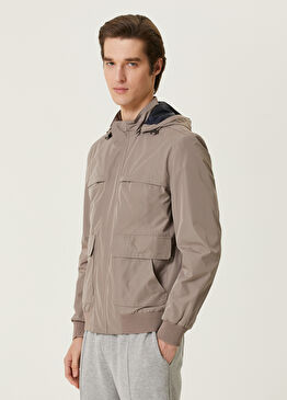 Açık Kahverengi Kapüşonlu Ceket