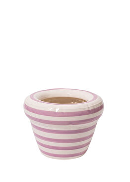 Stripes Pierre Lavender Lila Seramik Saksı