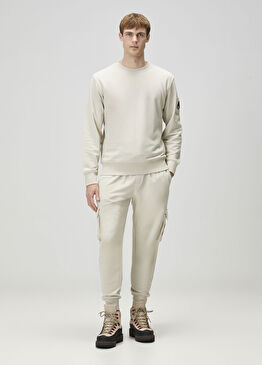 Hartsfield Krem Beli Kordonlu Kargo Eşofman Altı