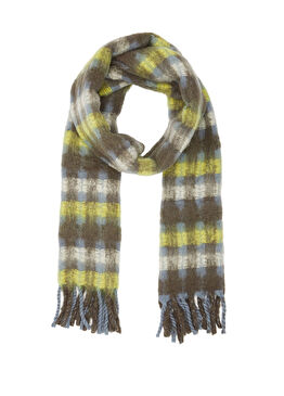 Yeşil Kadın Yün Karışımlı Atkı