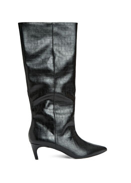 Siyah Kroko Desenli Çizme