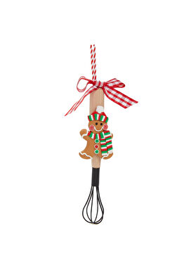 Çırpma Teli Formlu Ahşap Yılbaşı Süsü