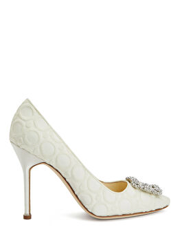 Ekru İpek Topuklu Ayakkabı