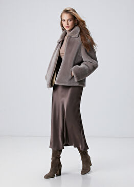 Vizon Midi Saten Etek