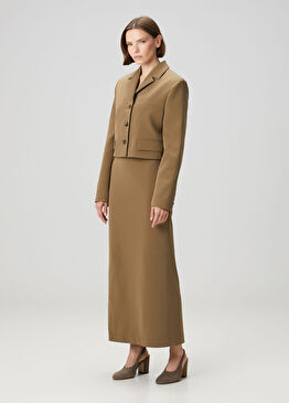 Nya Kahverengi Maksi Jersey Etek