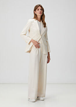 Ekru Geniş Paça Pantolon