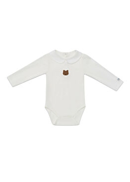 Davo Beyaz Organik Pamuk Bebek Tulum