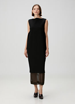 Malik Siyah Midi Elbise