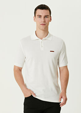 Beyaz Polo Yaka Kısa Kollu Triko