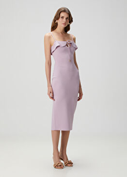Ciera Lila Midi Elbise