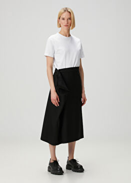 Siyah Midi Yün Etek