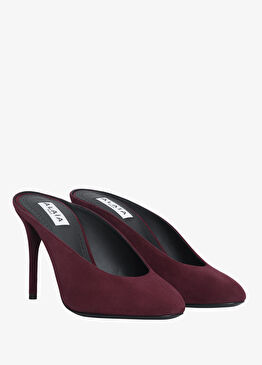 Bordo Kadın Deri Terlik