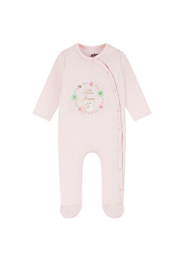 Pembe Çiçek Desenli Kız Bebek Uyku Tulumu