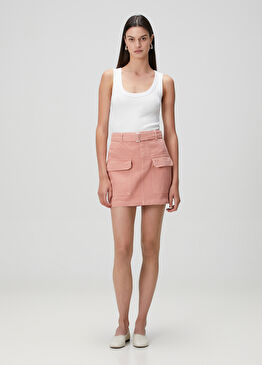 Gül Kurusu Mini Denim Etek