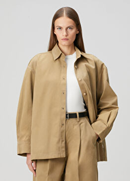 Bej Pileli Dış Gömlek