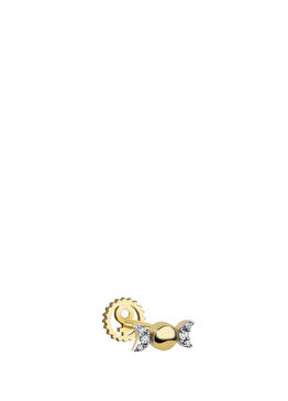 Taşlı Kadın Altın Kıkırdak Küpesi