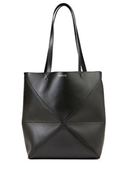 Puzzle Fold Siyah Kadın Deri Çanta