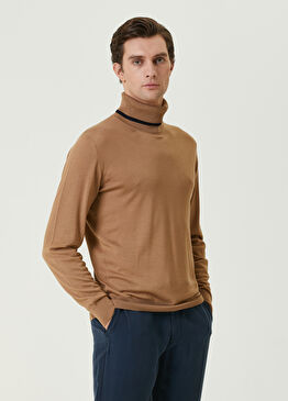 Kamel Balıkçı Yaka Yün Kazak