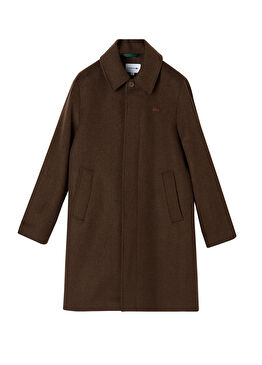 Kahverengi Regular Fit Erkek Yün Kaban