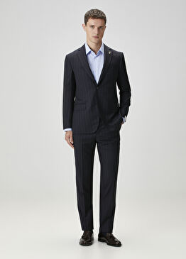 Key Lacivert Yün Takım Elbise