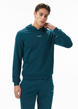 Yeşil Kapüşonlu Erkek Sweatshirt