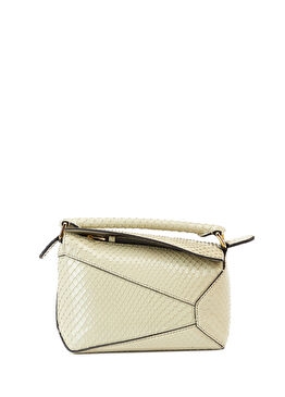 Mini Puzzle Yeşil Kadın Deri Çanta