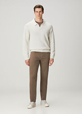Slim Fit Kahverengi Jean Pantolon