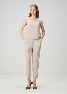 Bej Krep Havuç Pantolon