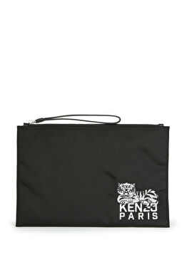 Happy Tiger Large Siyah Kadın El Portföyü