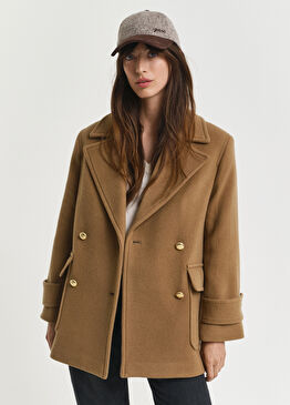 Kahverengi Regular Fit Kadın Kısa Kaban