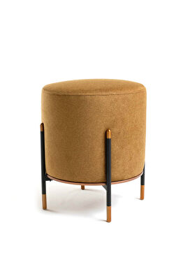 Kirit Hardal Rengi Siyah Bakır Metal Ayaklı Puf