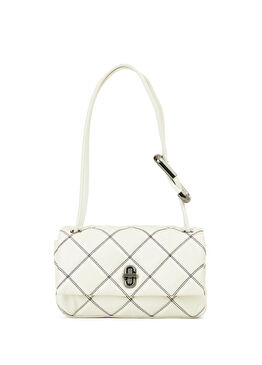 Beyaz Kapitoneli Kadın Deri Çanta