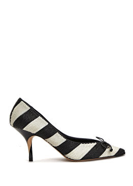 Escarpins Tourni Siyah Beyaz Stiletto