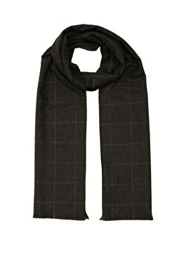 Gri Kareli Erkek Atkı