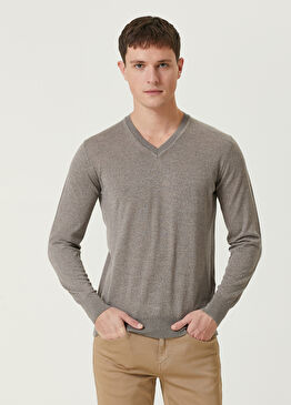 Naturel V Yaka Yün Kazak