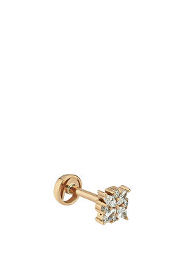 Mondrian Kadın Kare Pırlanta Altın Piercing