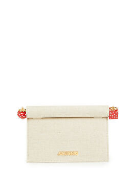 La Petite Ekru Keten Karışımlı El Portföyü