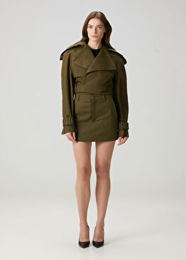 Koyu Yeşil Mini Etek