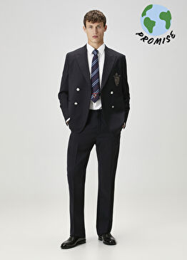 Lacivert Yün Pantolon