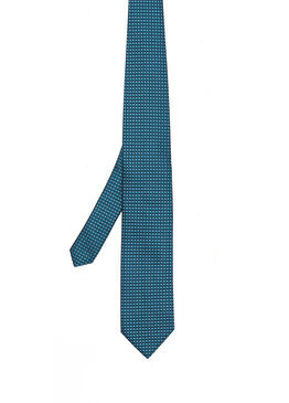 Lacivert Desenli İpek Kravat
