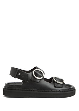 Siyah Erkek Deri Sandalet