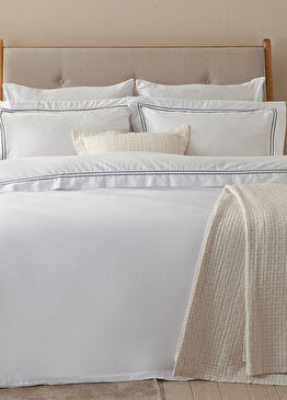 Glad Beyaz Mavi Çift Kişilik Nevresim Seti 200x220 cm