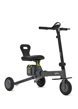 3 Tekerlekli Gri Oturulabilir ve Katlanabilir Elektrikli Scooter