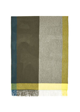 Colorblocked Erkek Yün Atkı
