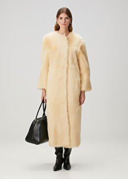 Siba Krem Shearling Palto