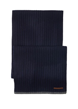 Lacivert Erkek Yün Atkı