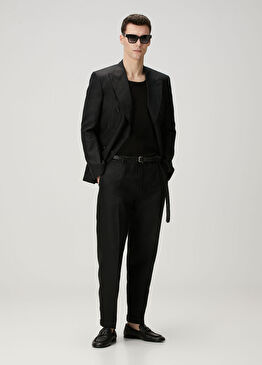 Siyah Keten Pantolon