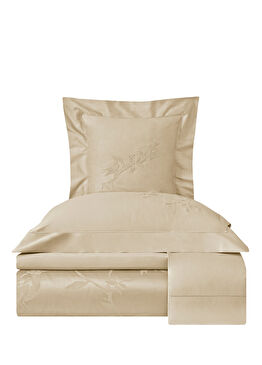 Clarins Bej Pamuklu Jakar Super King Size Nevresim Takımı 260 x 240 cm