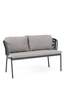 Ban Antrasit Alüminyum İkili Mini Bahçe Kanepesi