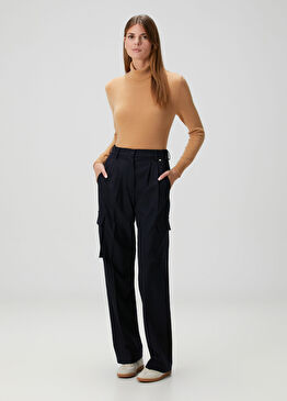 Lacivert Yün Pantolon